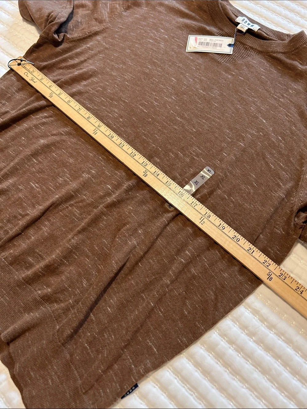 Men's Brown Crewneck Sweater by BONO - Lightweight Knit XL